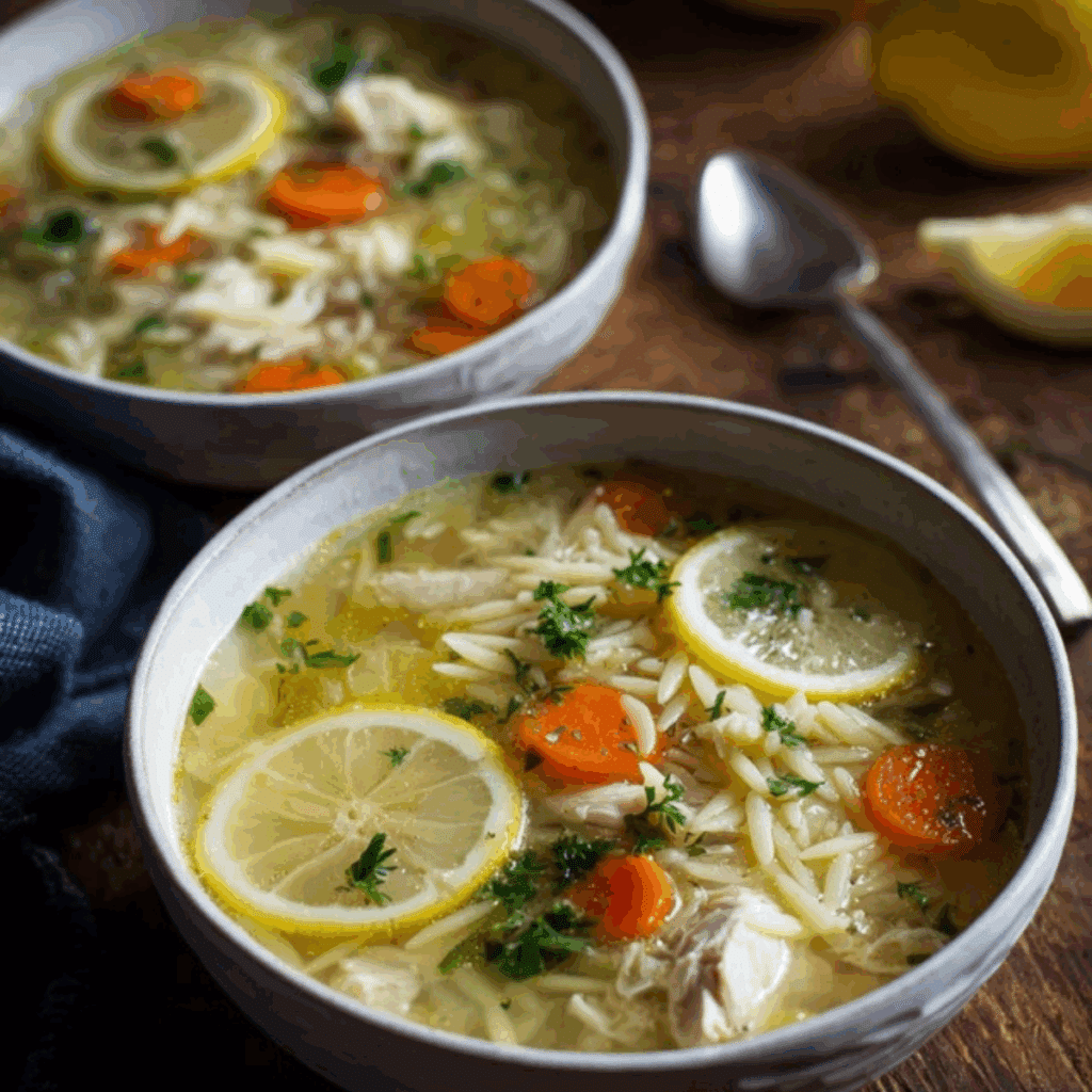 Lemon Chicken Orzo Soup