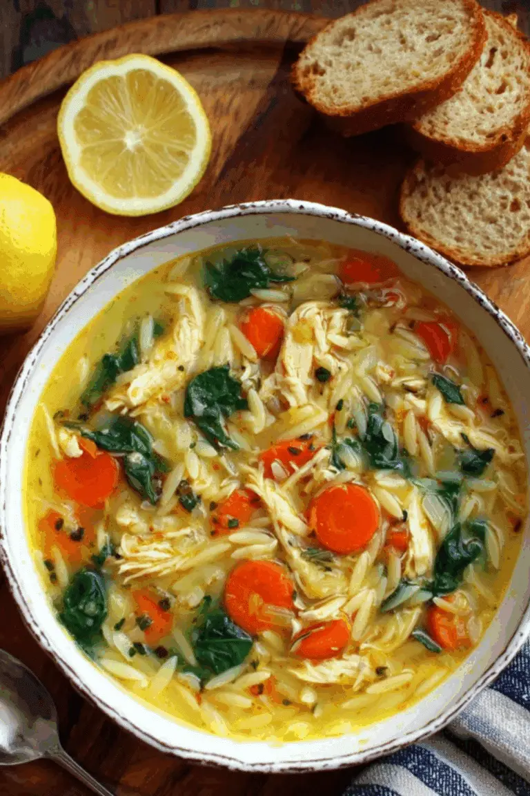 Lemon Chicken Orzo Soup