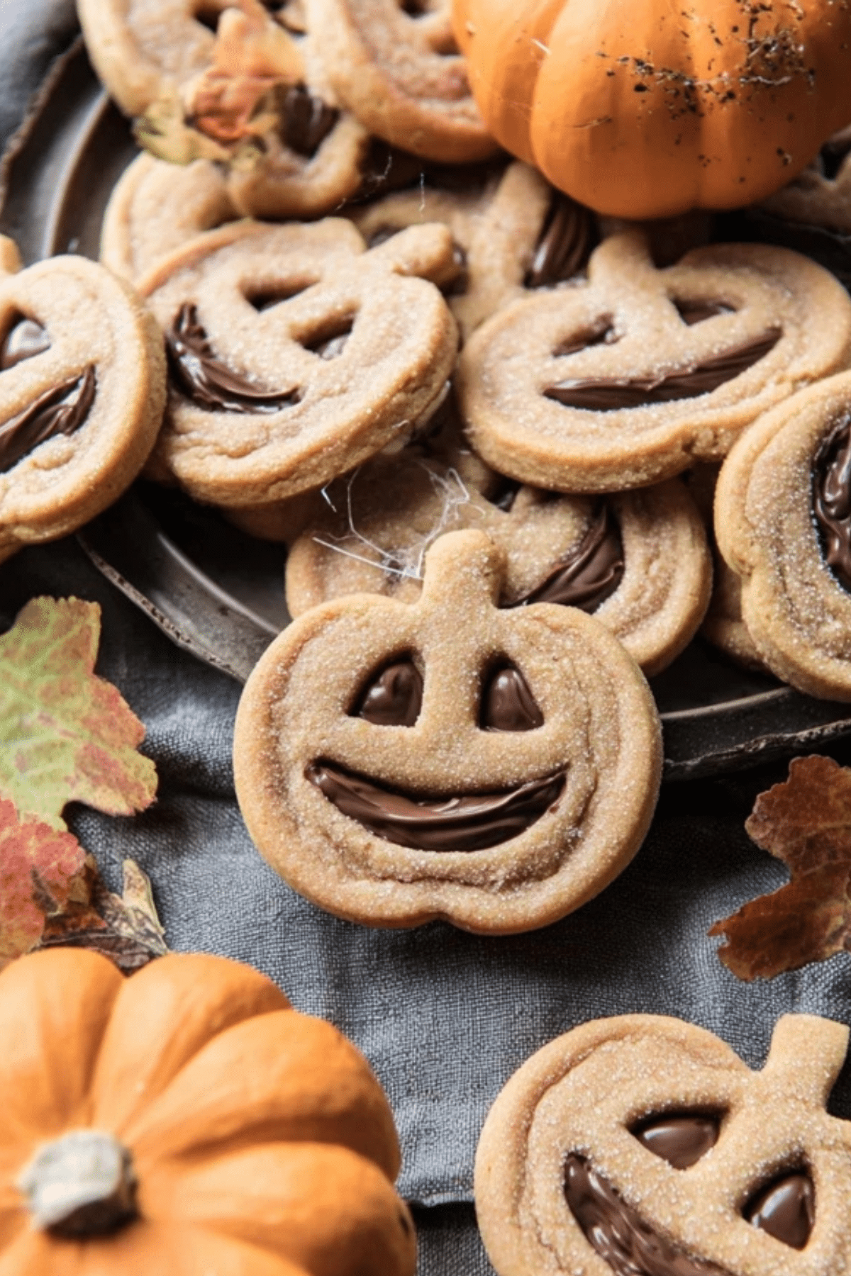 Milk Chocolate Stuffed Jack-O’-Lantern Cookies