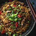 Mongolian Ground Beef Noodles