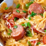 One Pot Cheesy Smoked Sausage Pasta