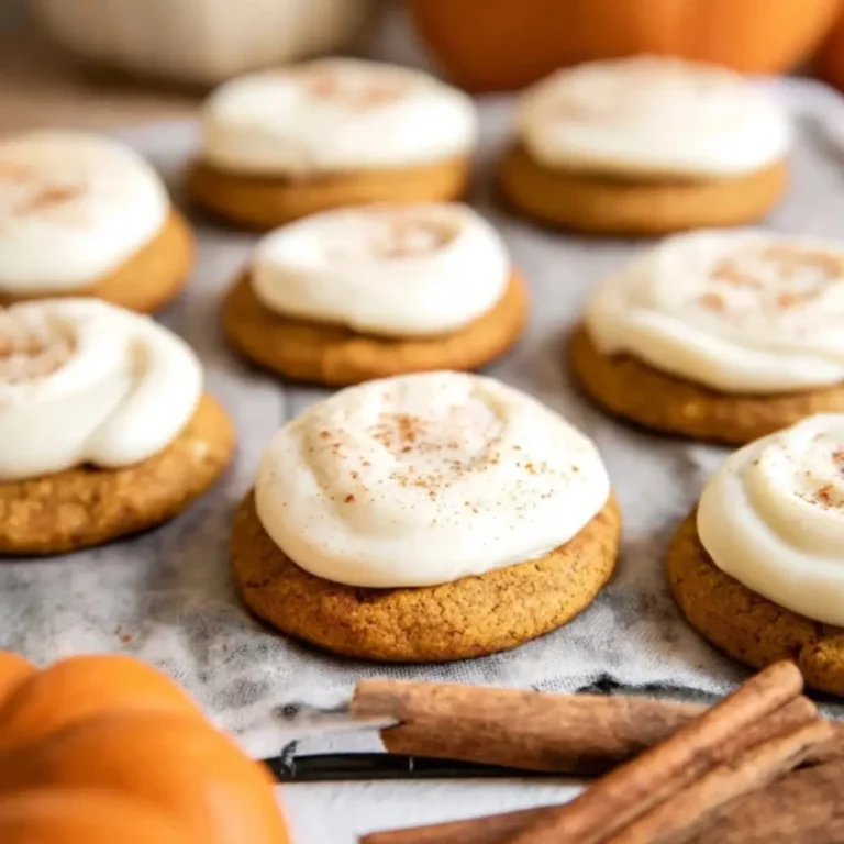 Pumpkin Cookies with Cream Cheese Frosting