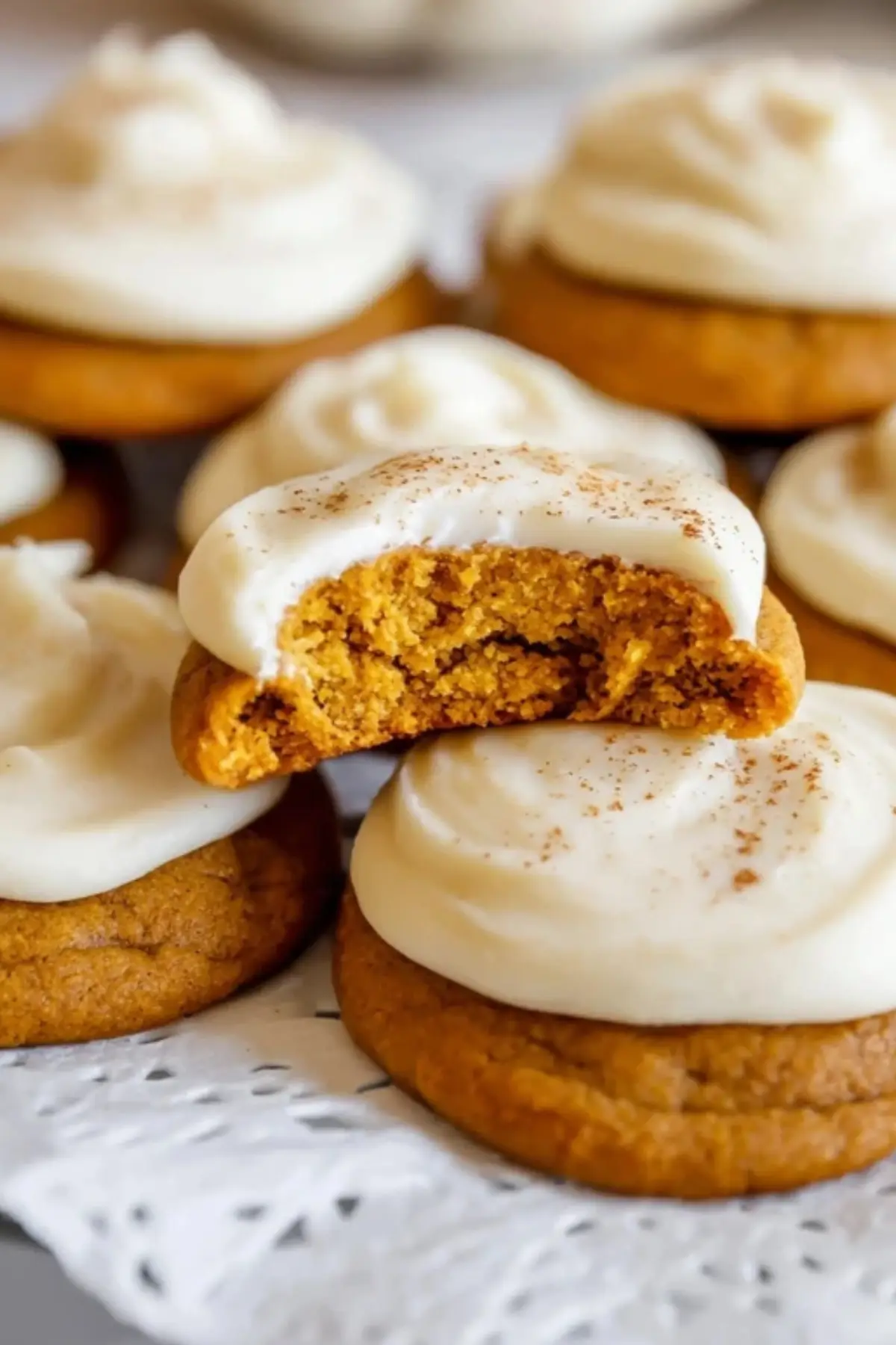 Pumpkin Cookies with Cream Cheese Frosting