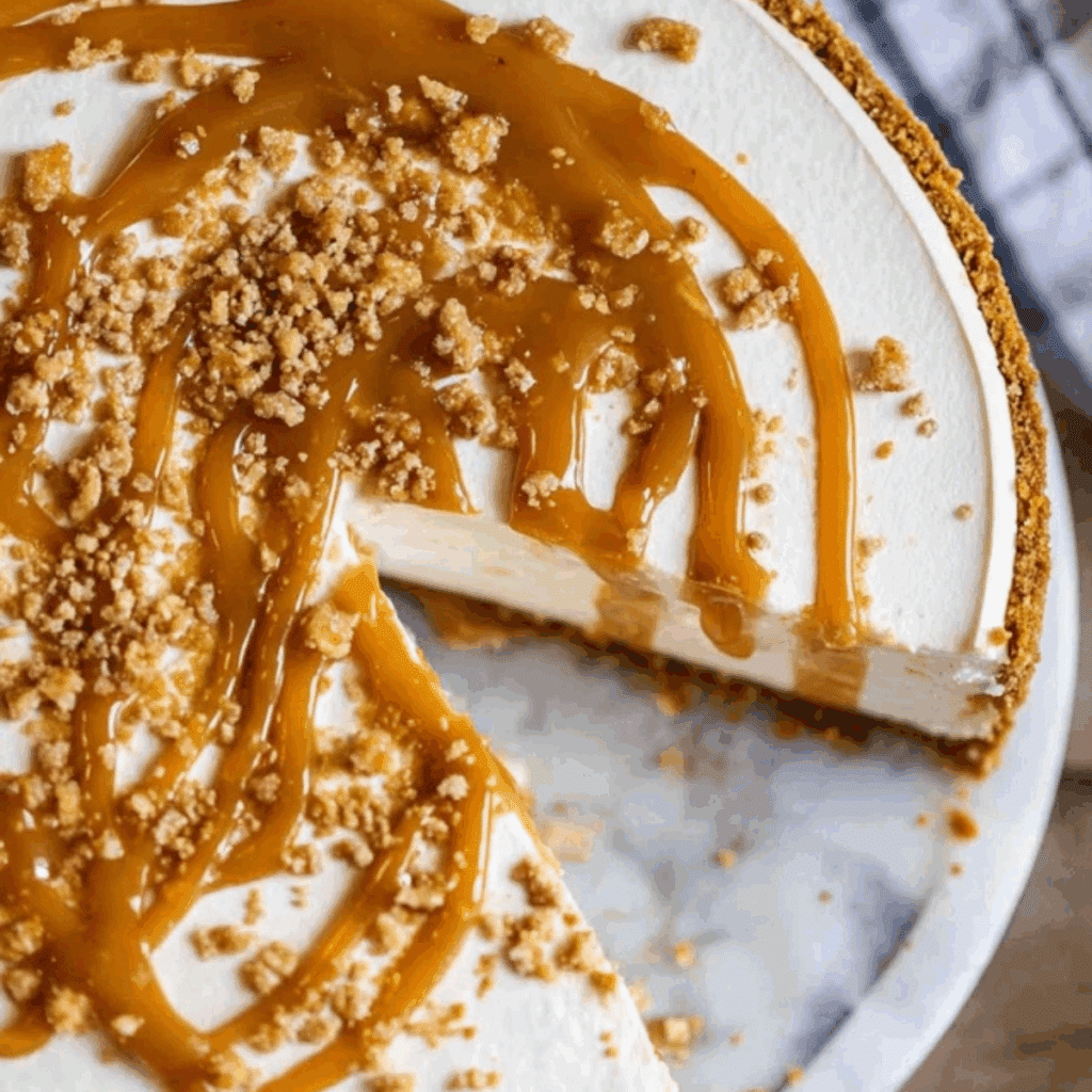 Salted Caramel No Bake Cheesecake
