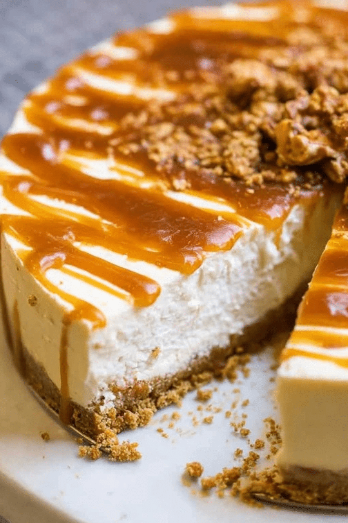 Salted Caramel No Bake Cheesecake