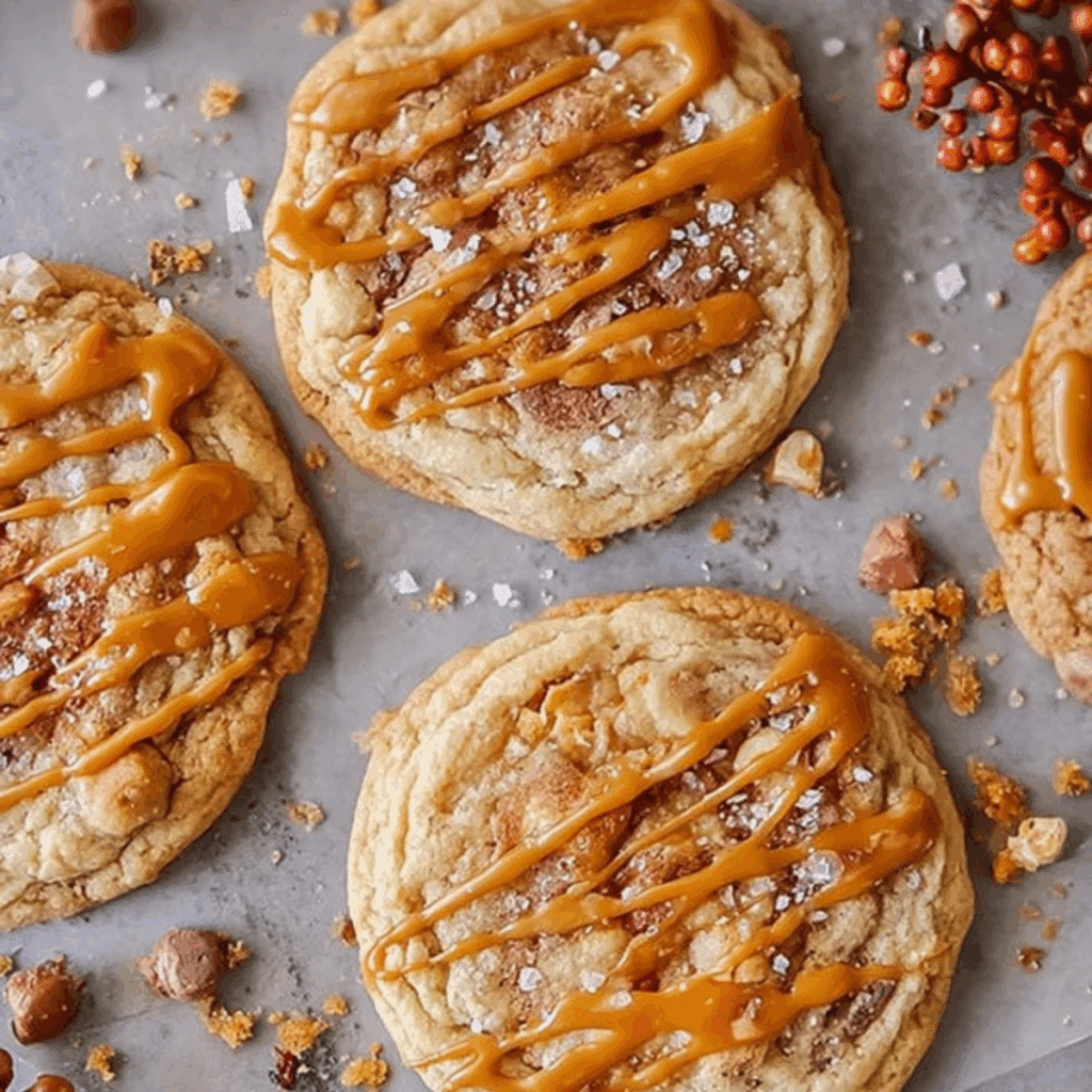 Salted Caramel Toffee Cookies