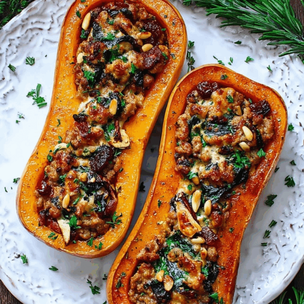 Sausage Stuffed Butternut Squash