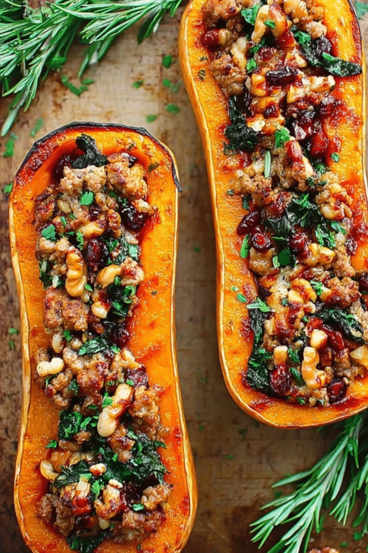 Sausage Stuffed Butternut Squash