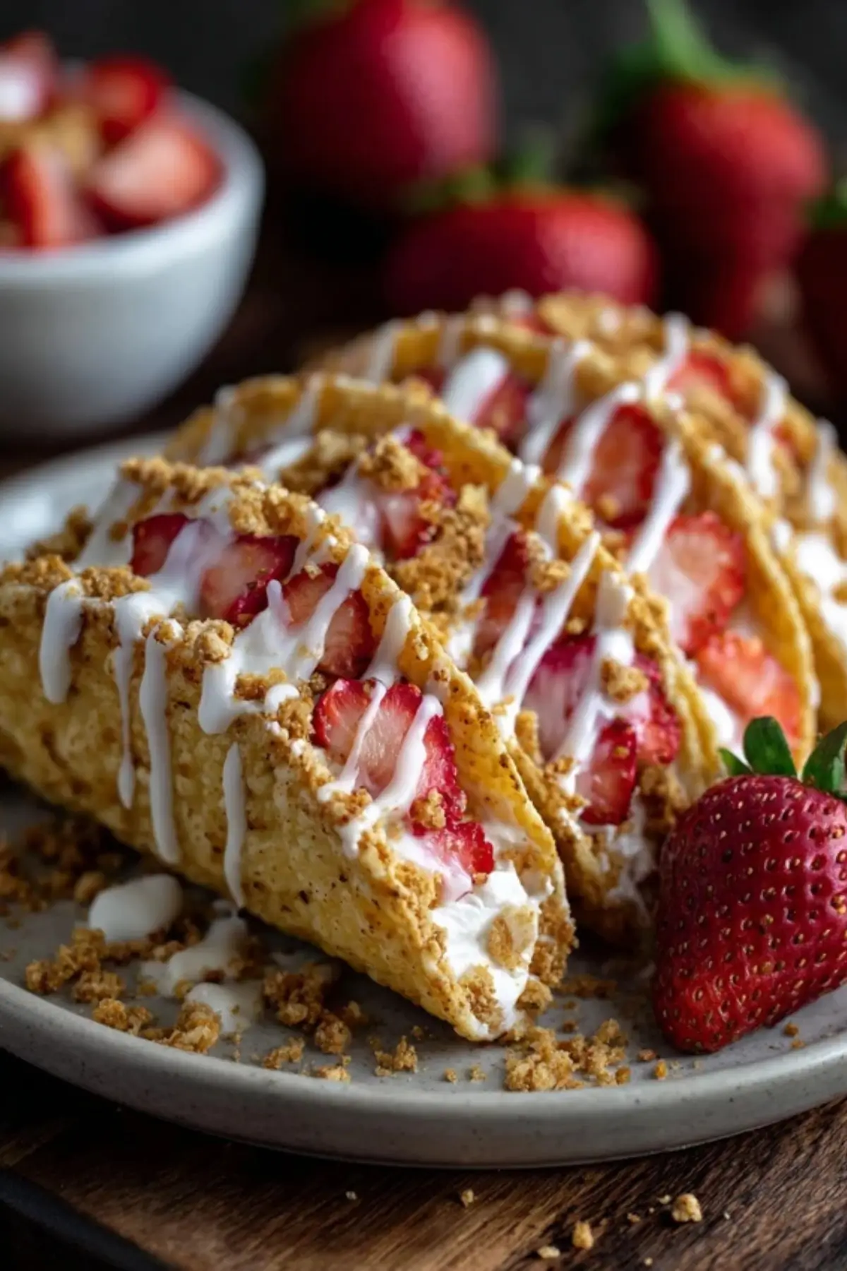 Strawberry Crunch Cheesecake Tacos