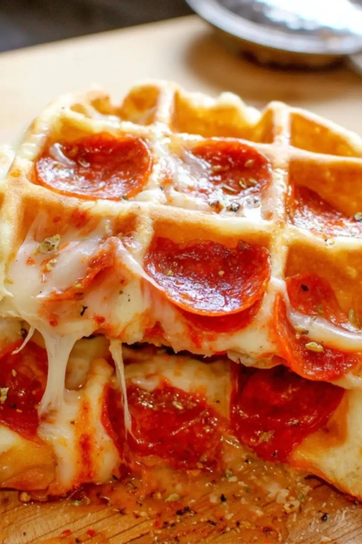 Stuffed Pepperoni Pizza Waffles