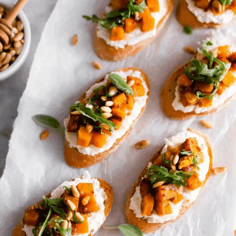 Whipped Goat Cheese Butternut Squash Bruschetta