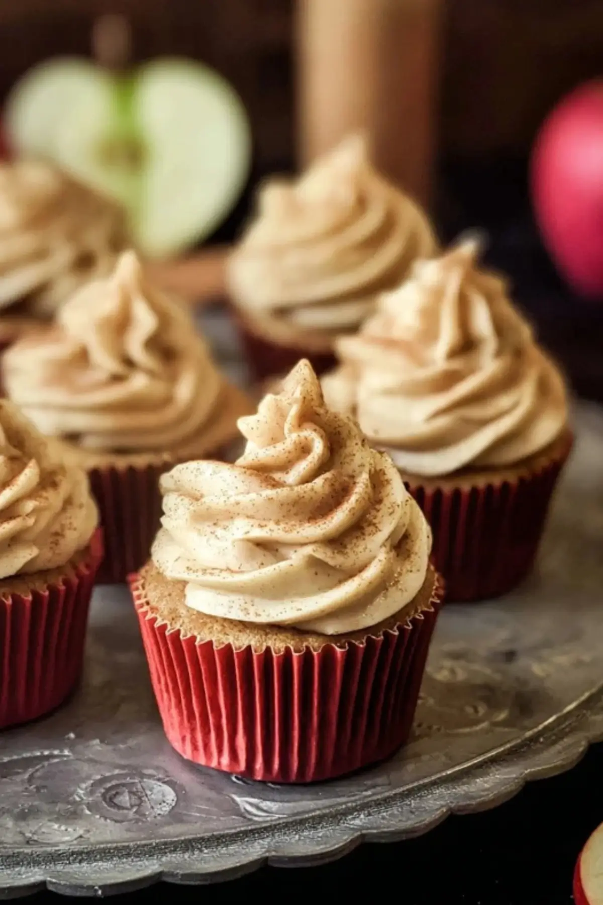 Apple Cider Cupcakes with Spiced Buttercream Frosting