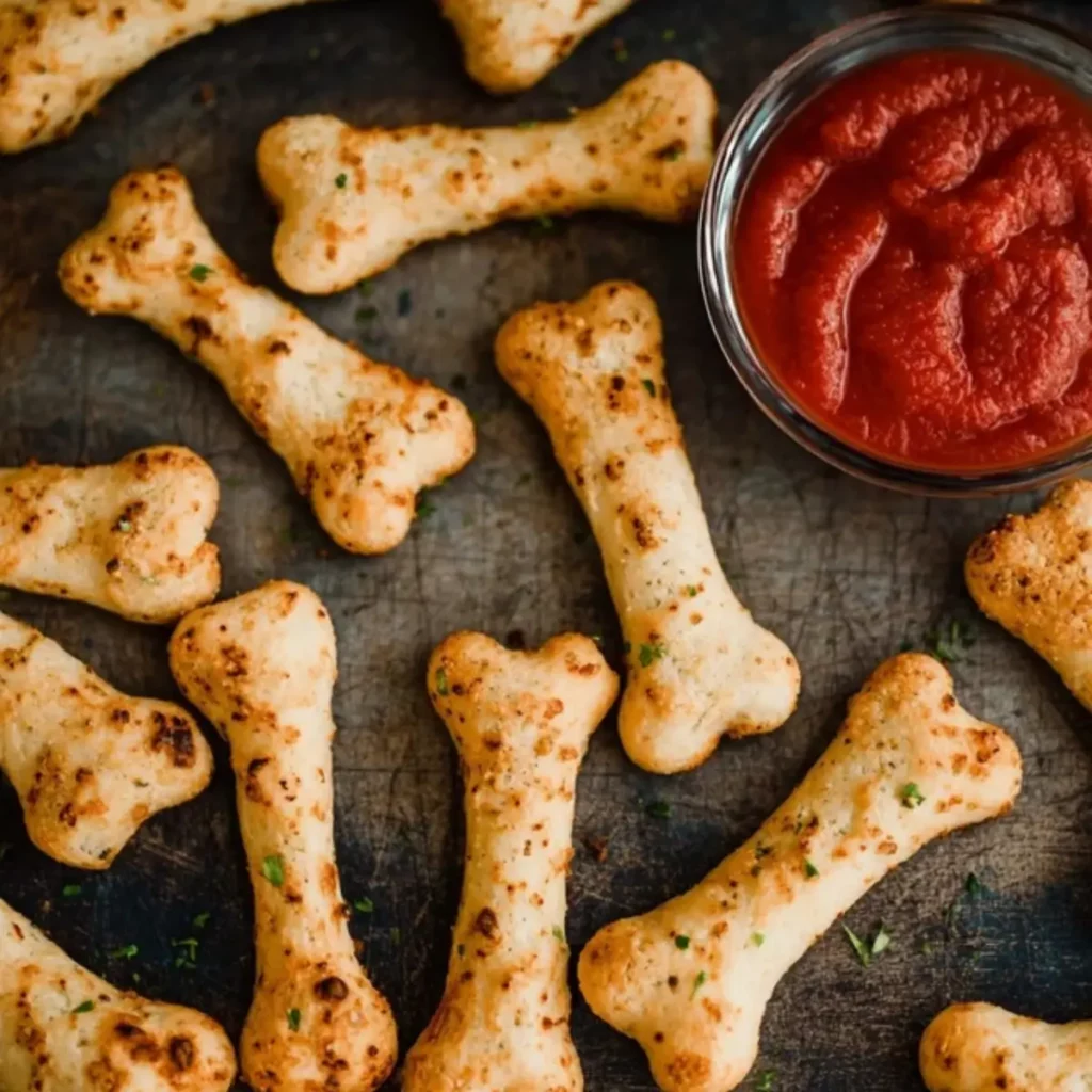 Cheesy Halloween Breadstick Bones
