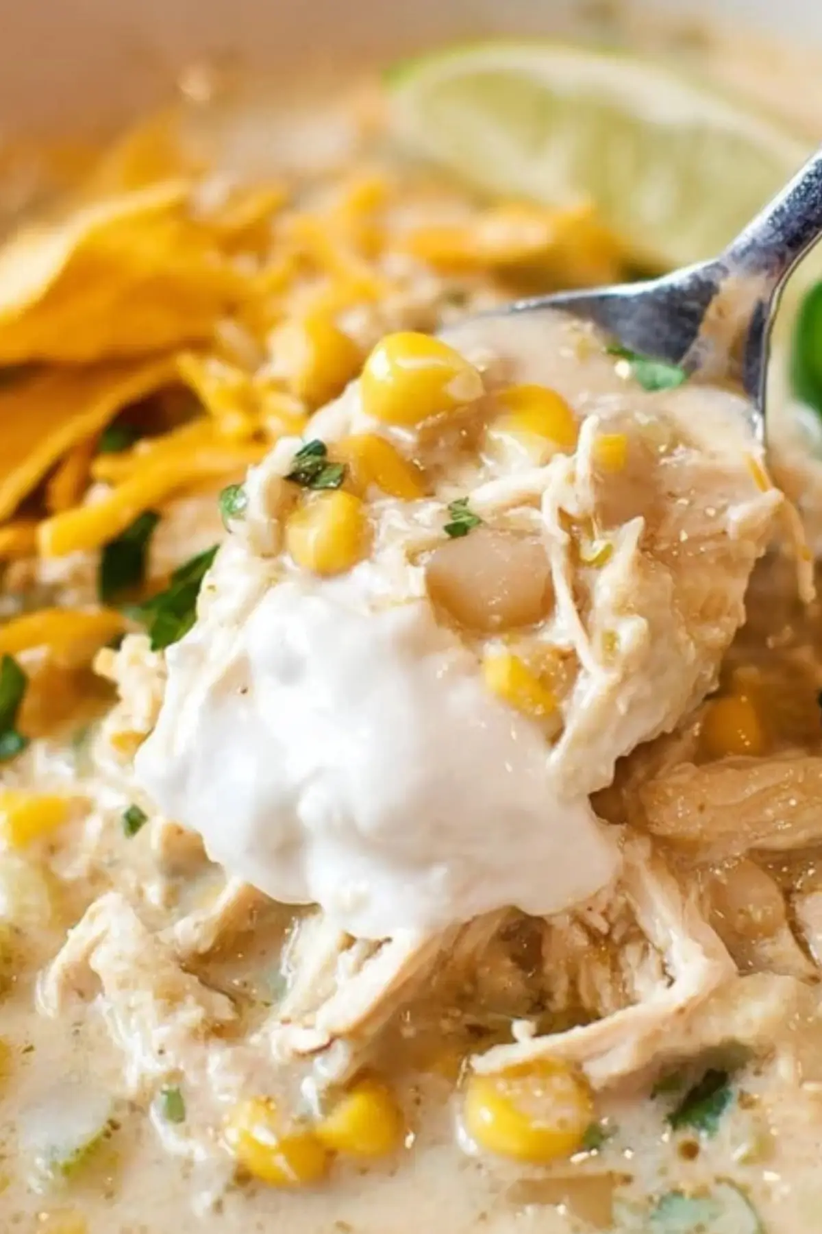 Creamy Crockpot White Chicken Chili