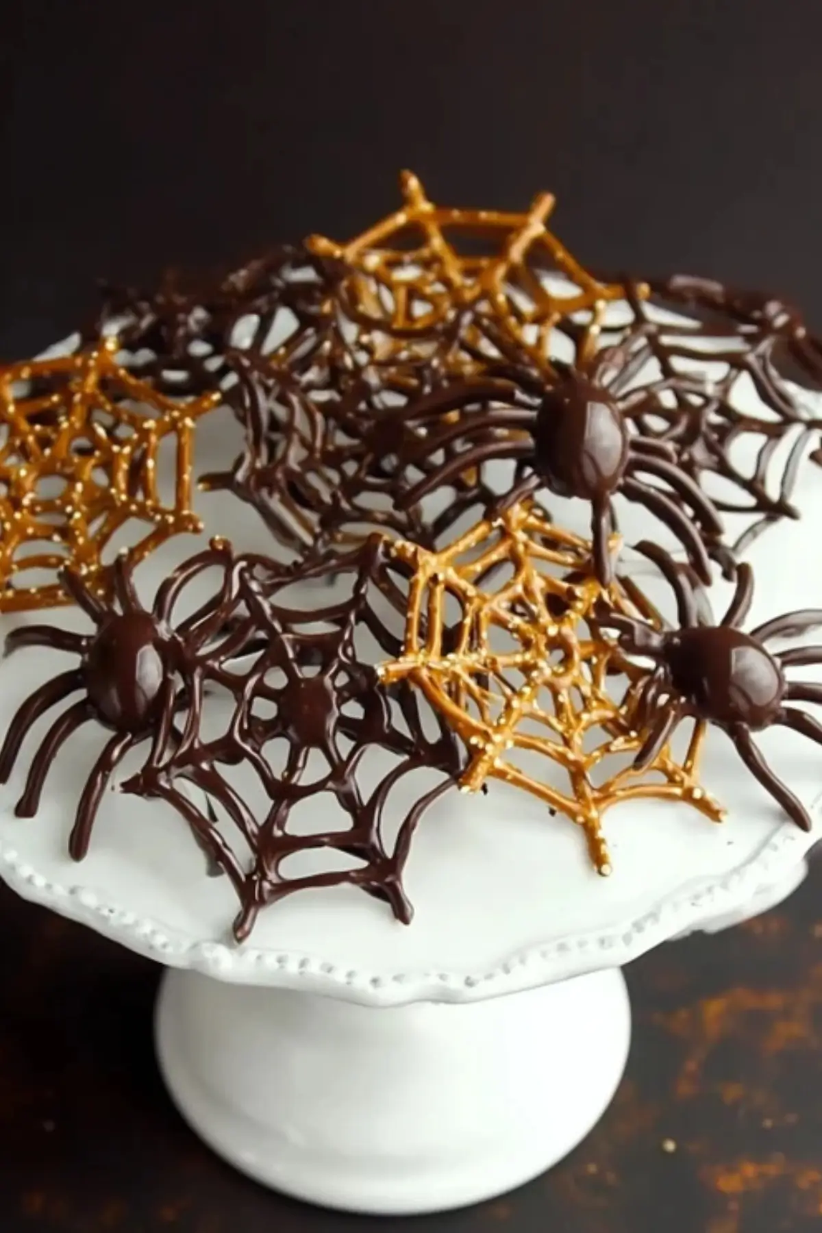 Halloween, Chocolate Pretzel Spider Webs