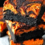 Halloween Swirl Cream Cheese Brownies