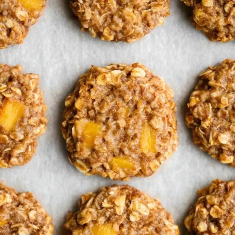 Healthy Peach Oatmeal Breakfast Cookies