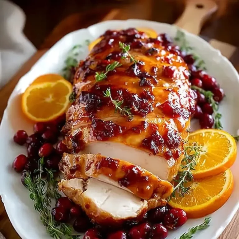 Juicy Cranberry Orange Glazed Turkey Breast