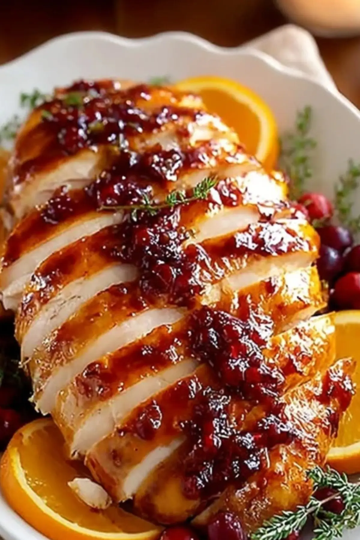 Juicy Cranberry Orange Glazed Turkey Breast