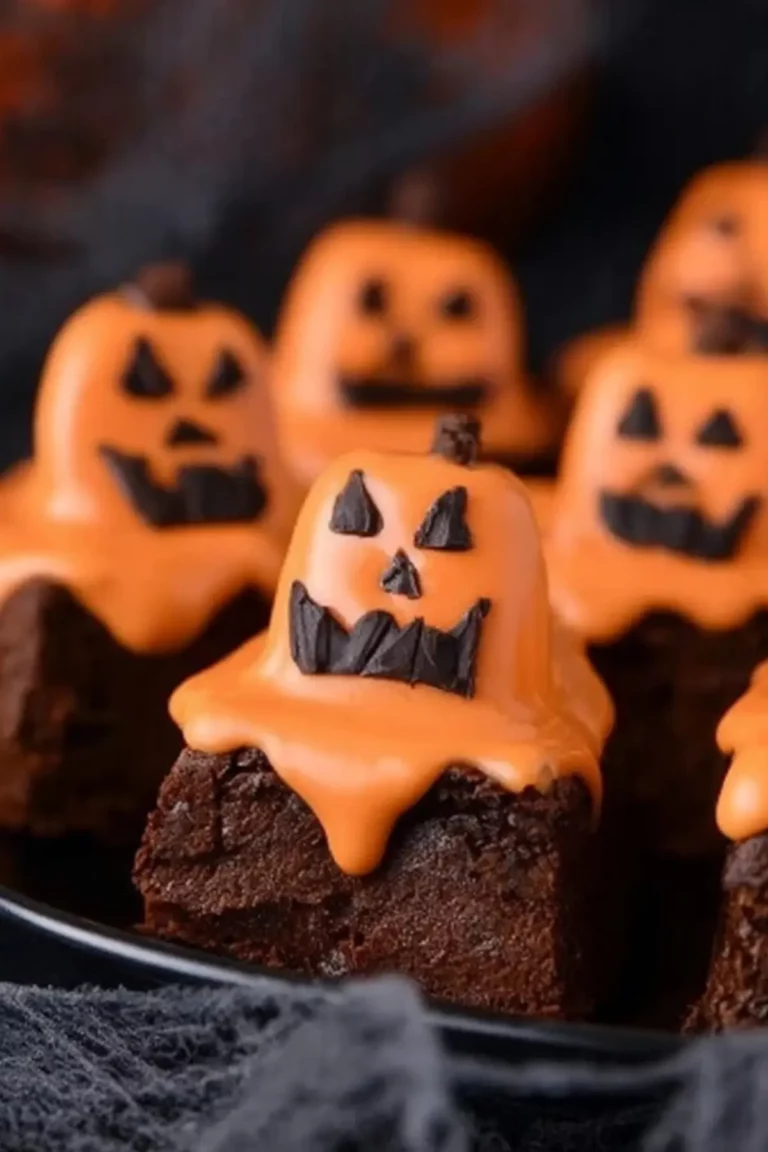 Melted Jack O’ Lantern Brownies
