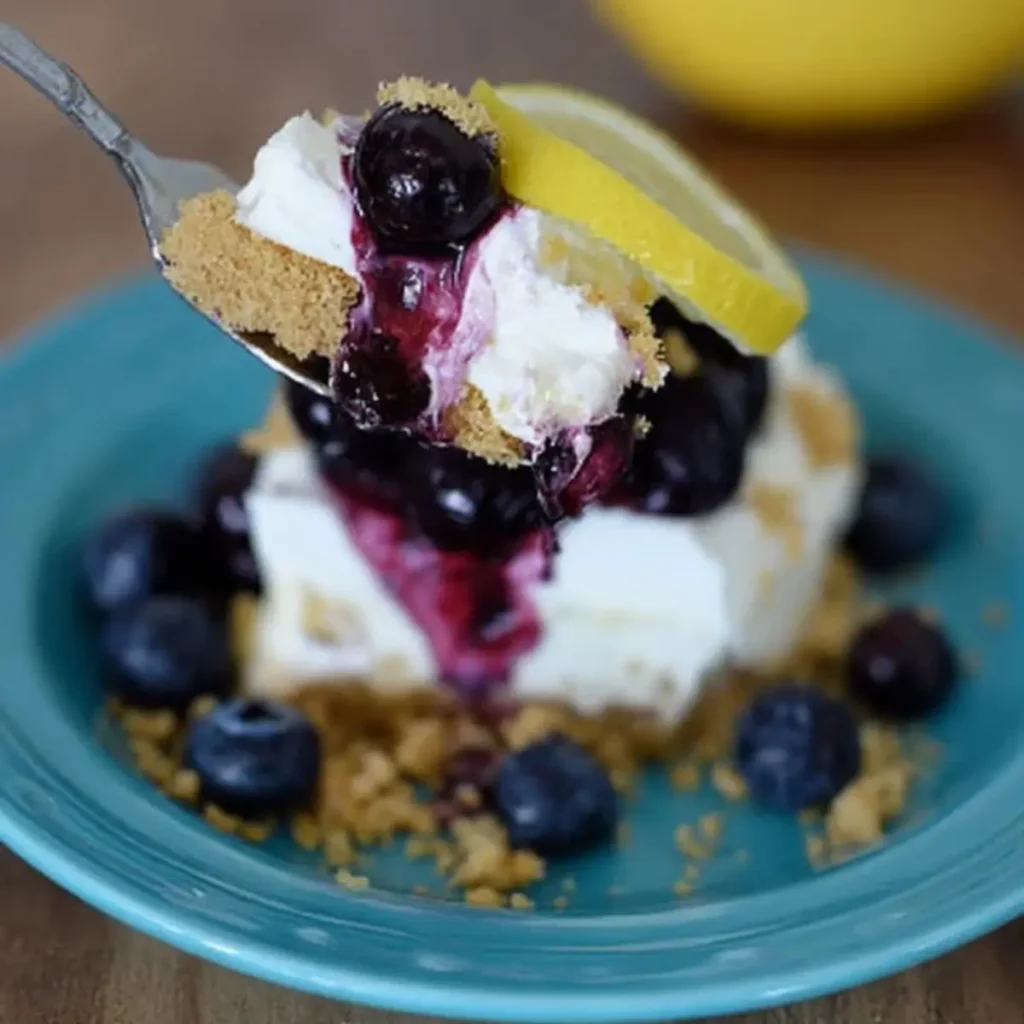 No Bake Lemon Blueberry Dessert
