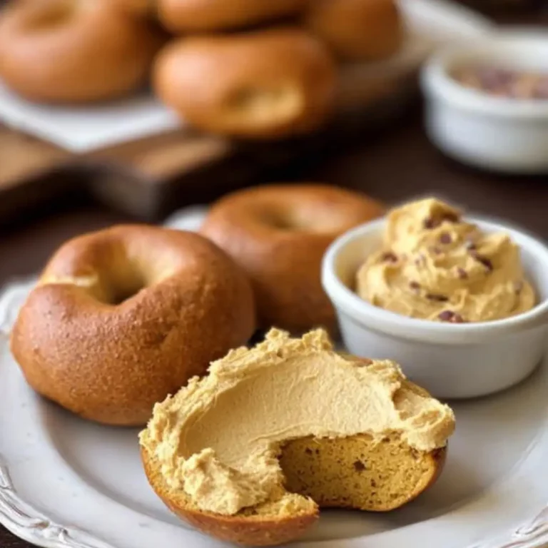 Pumpkin Sourdough Bagels with Pumpkin Spice Cream Cheese