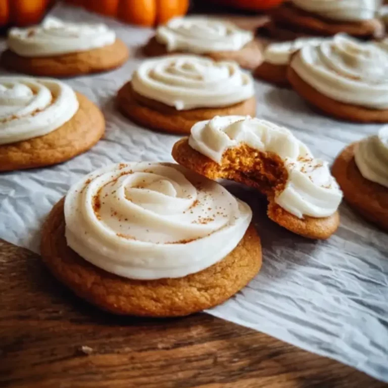 Pumpkin Sugar Cookies with Cream Cheese Frosting