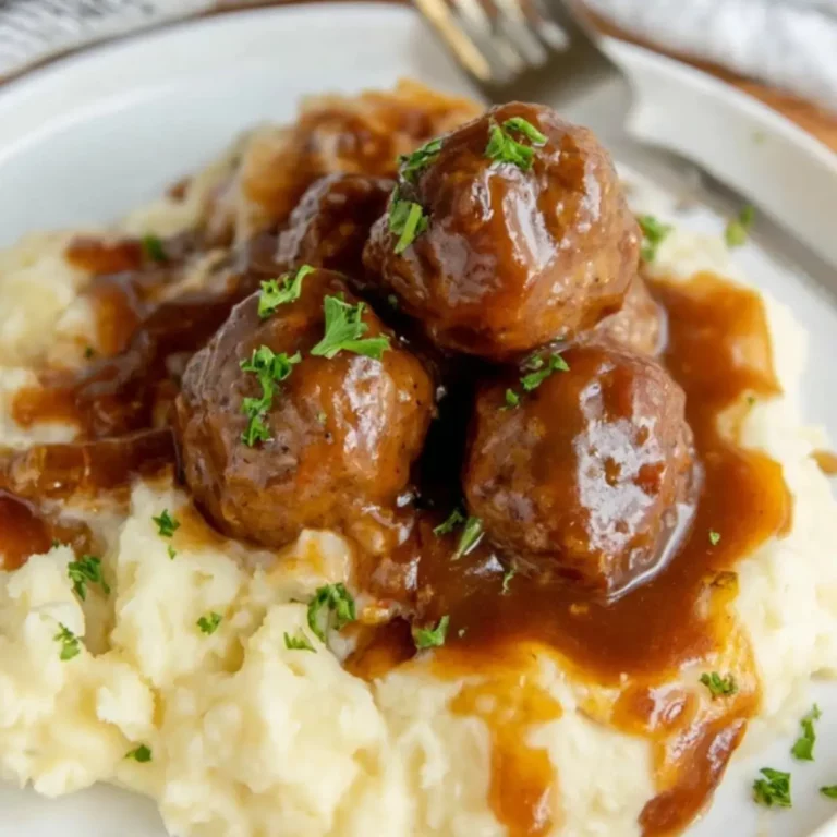 Slow Cooker Salisbury Steak Meatballs