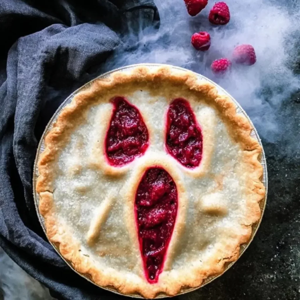 Spooky Halloween Scream Raspberry Pie