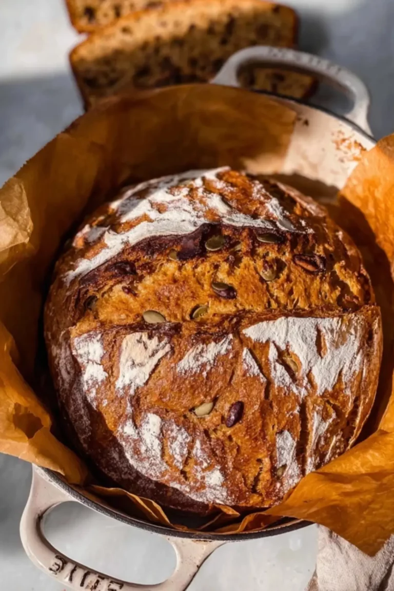 Sweet Sourdough Pumpkin Bread With Cinnamon and Pecans