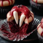 Vampire Bite Halloween Cupcakes