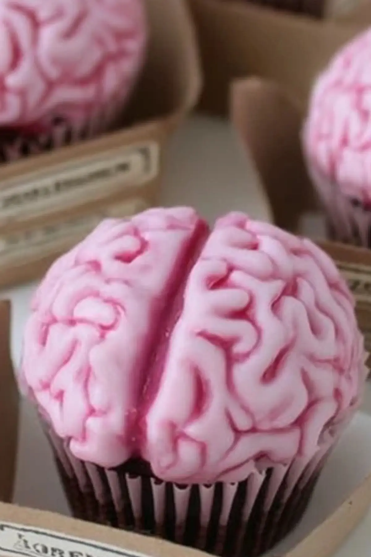 Zombie Brain Cupcakes