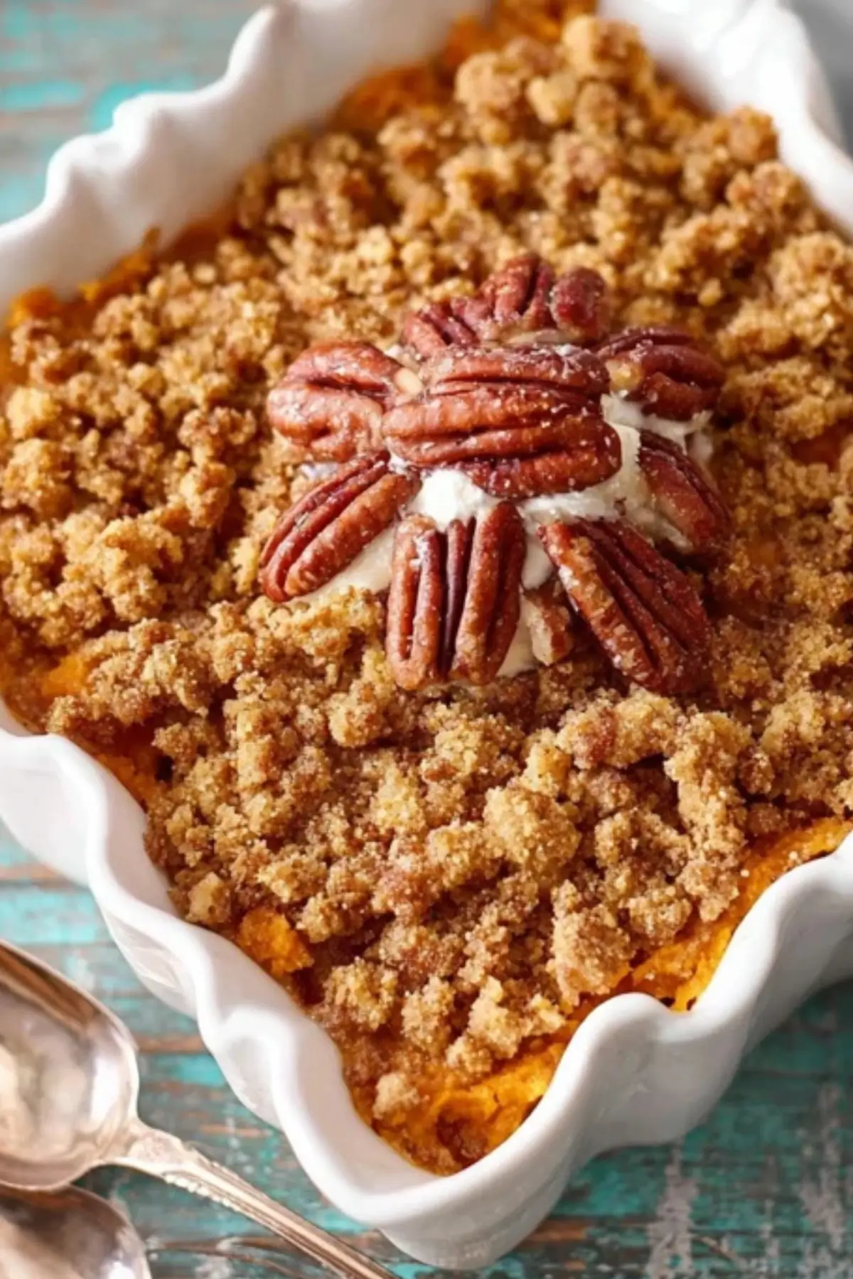 Copycat Ruth’s Chris Sweet Potato Casserole with Pecan Topping