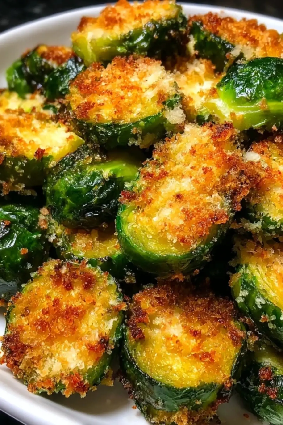 Crispy Parmesan Crusted Roasted Brussels Sprouts