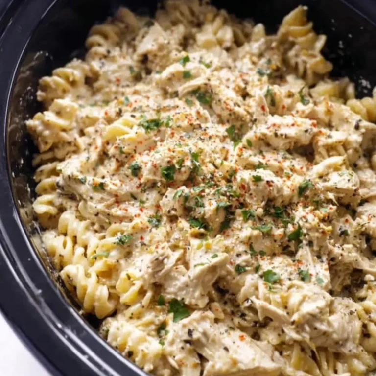 Crockpot Parmesan Garlic Chicken Pasta