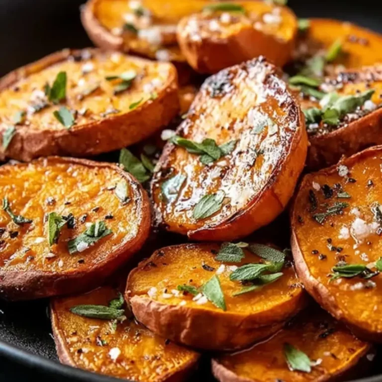 Garlic Butter Roasted Sweet Potatoes