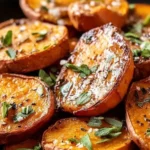 Garlic Butter Roasted Sweet Potatoes