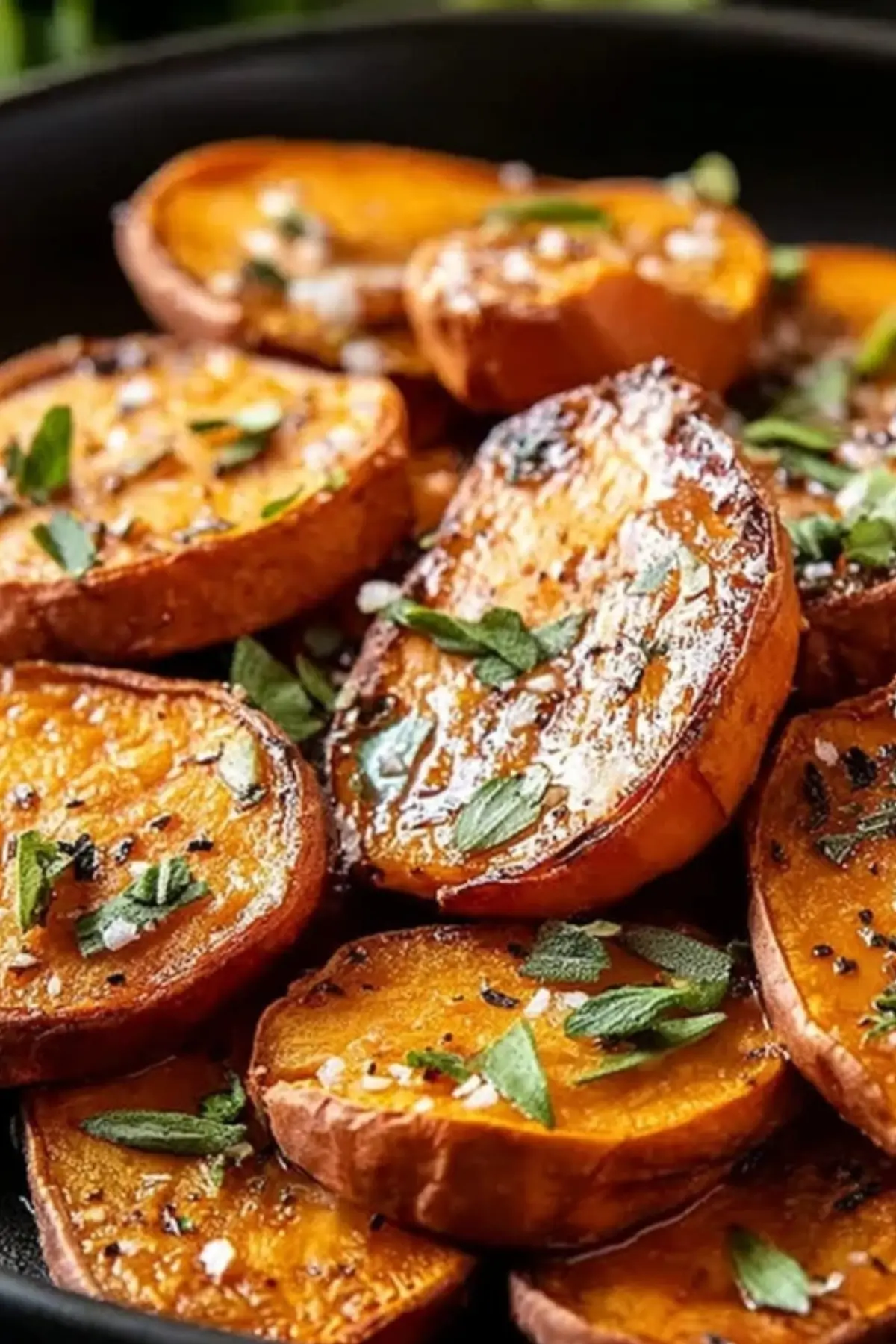 Garlic Butter Roasted Sweet Potatoes
