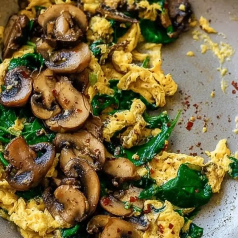 Mushroom-Spinach Scrambled Eggs