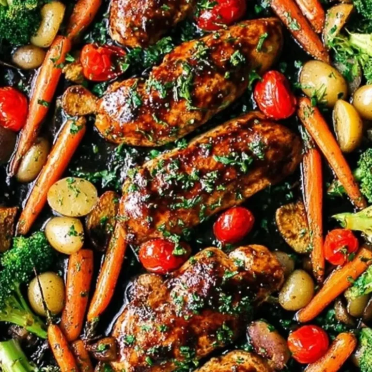 ONE PAN Balsamic Chicken and Veggies