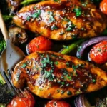 ONE PAN Balsamic Chicken and Veggies