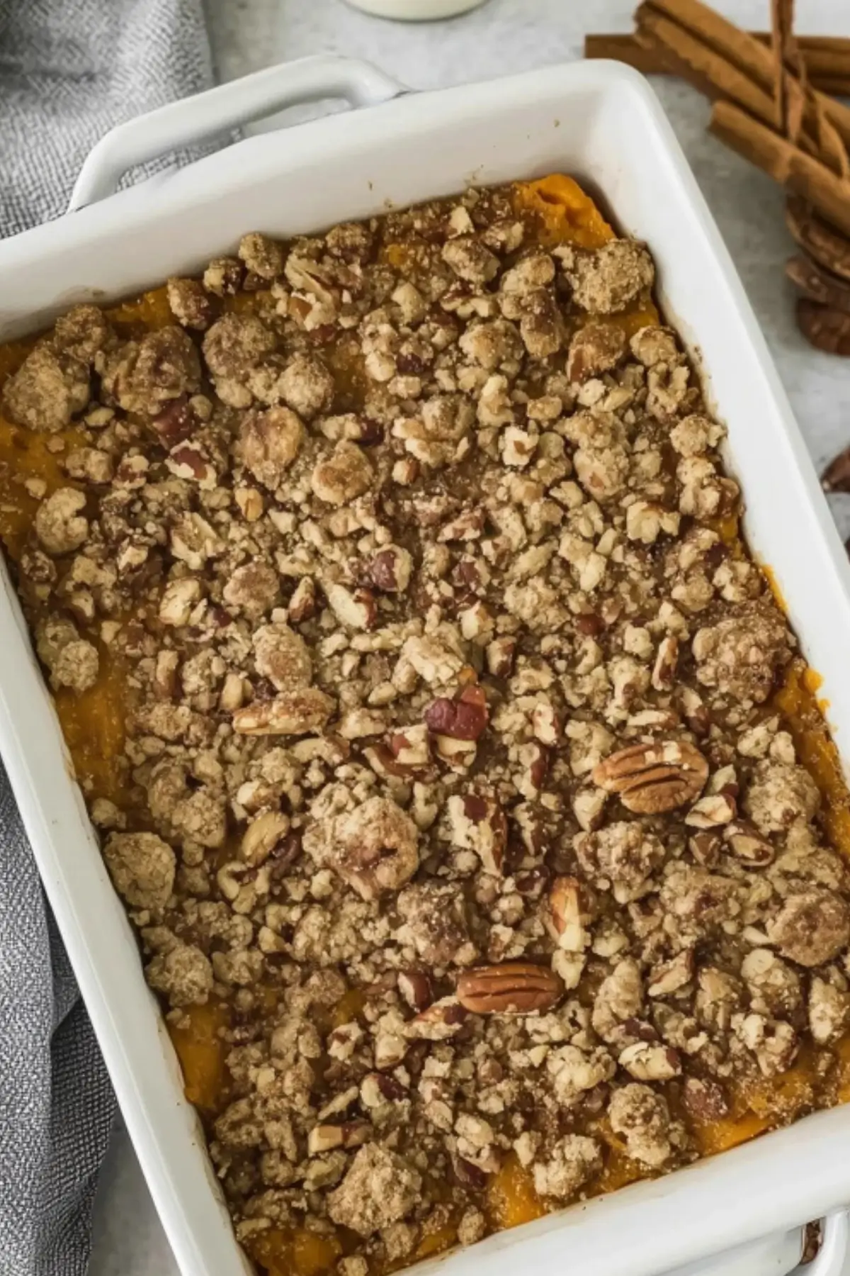 Old Fashioned Sweet Potato Casserole With Pecan Topping