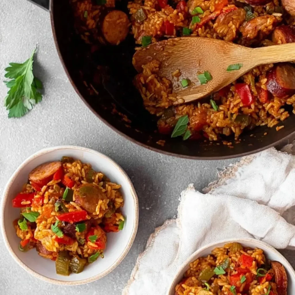 One Pot Cajun Sausage and Rice