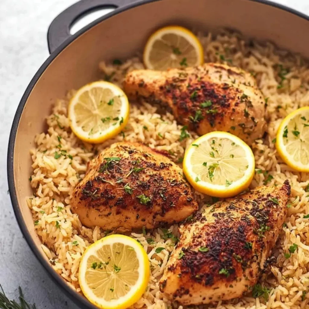 One Pot Lemon Herb Chicken and Rice