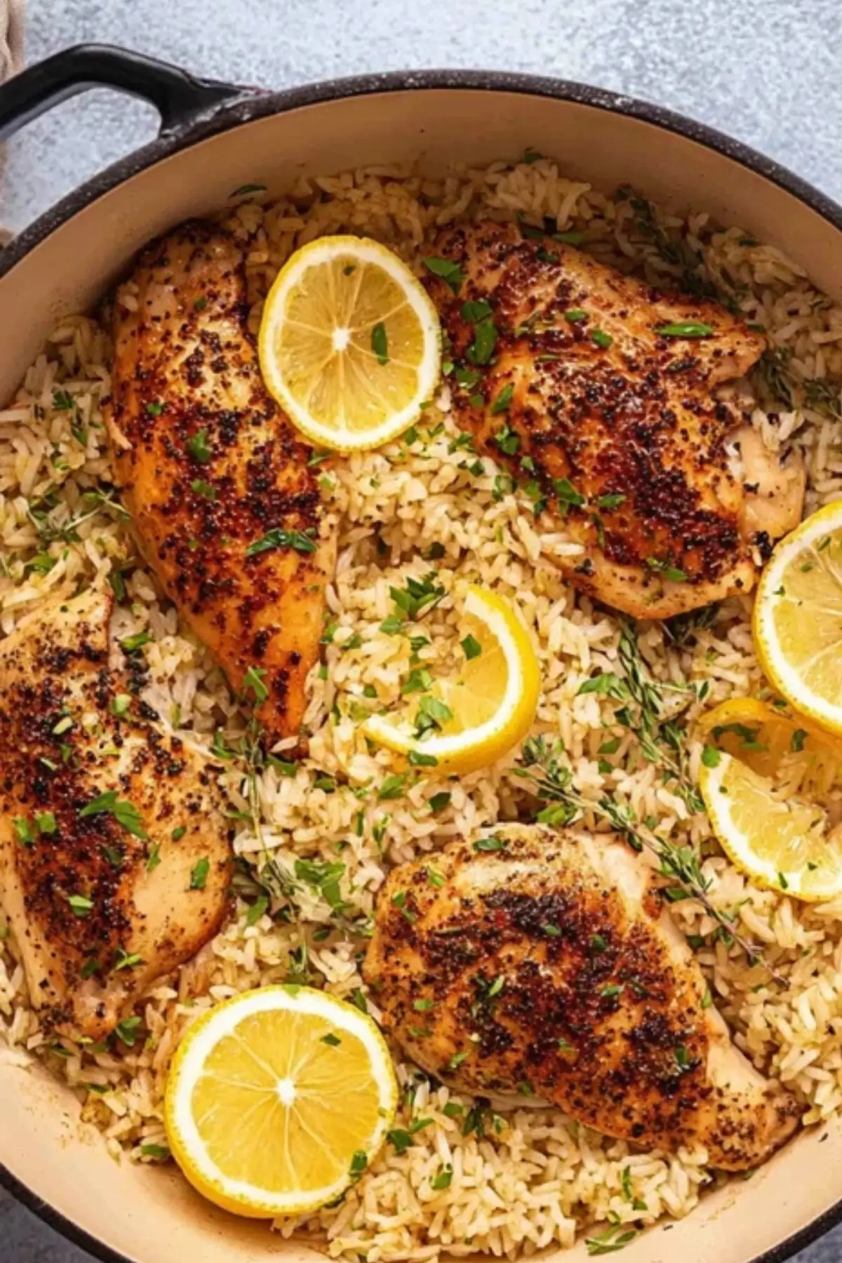 One Pot Lemon Herb Chicken and Rice