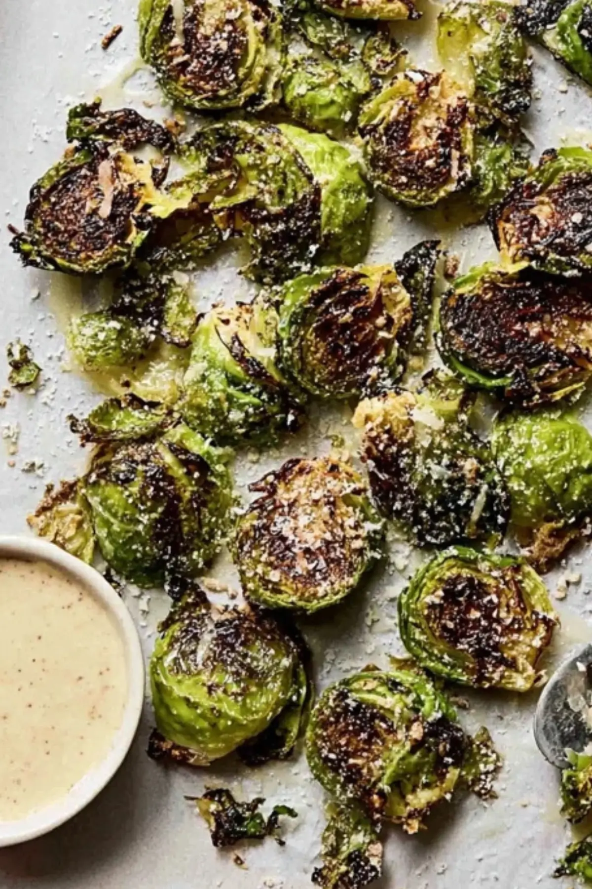 Roasted Smashed Brussels Sprouts with Parmesan