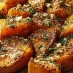 Roasted Sweet Potatoes with Garlic and Parmesan