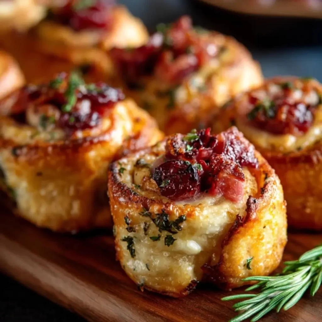 Savory Christmas Cranberry Roll Ups