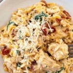 Slow Cooker Creamy Tuscan Chicken Orzo