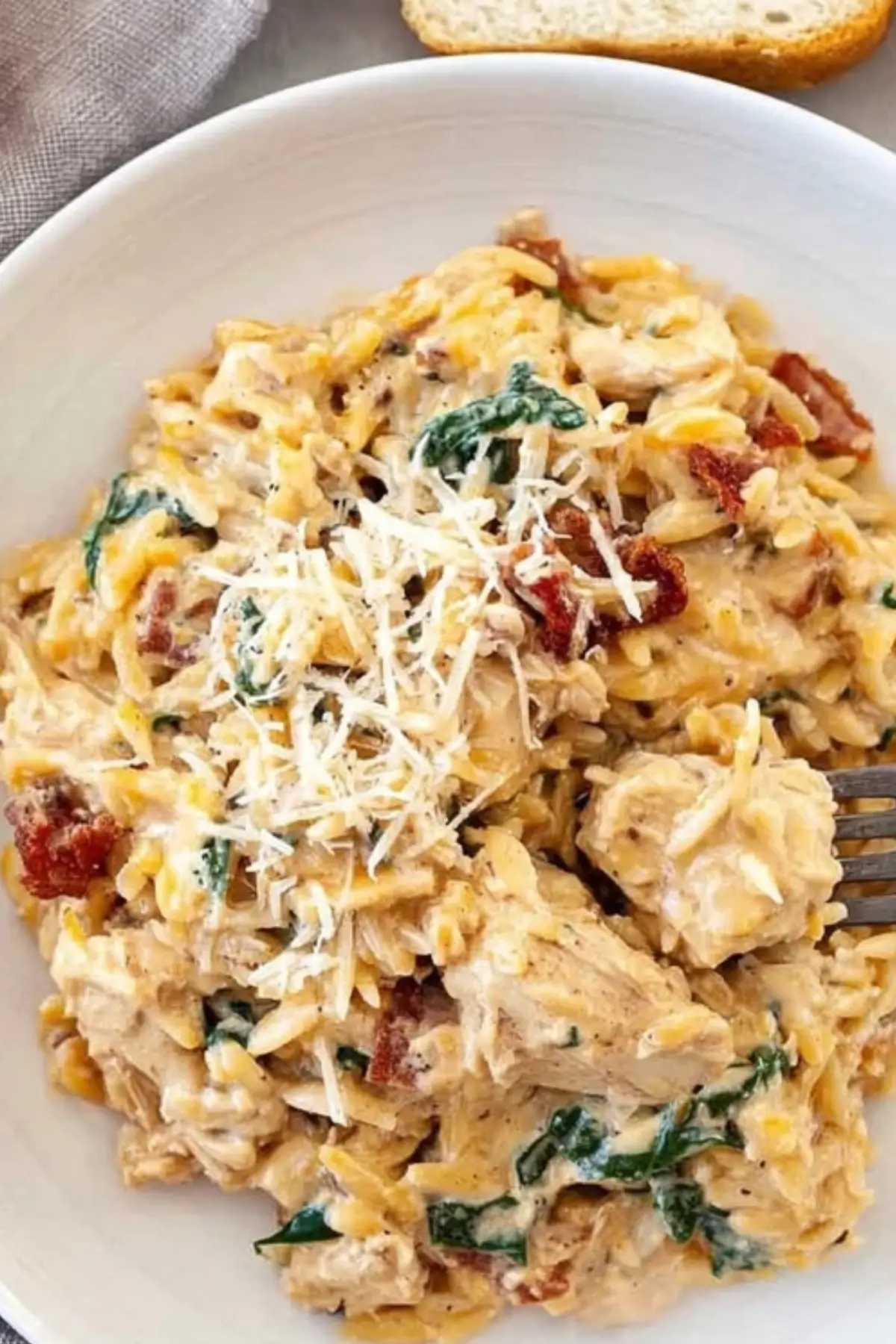 Slow Cooker Creamy Tuscan Chicken Orzo